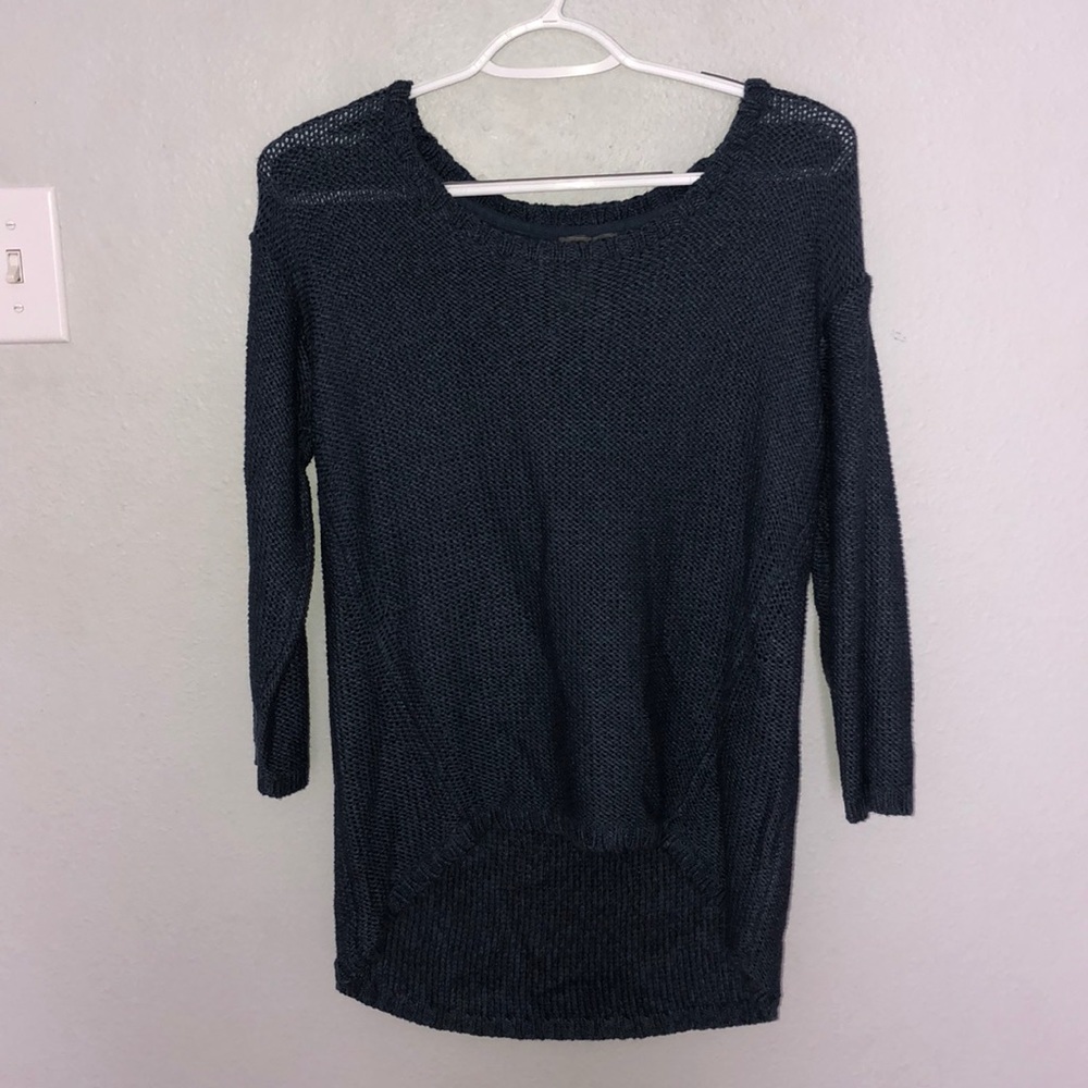 grey-blue sweater from anthropologie
